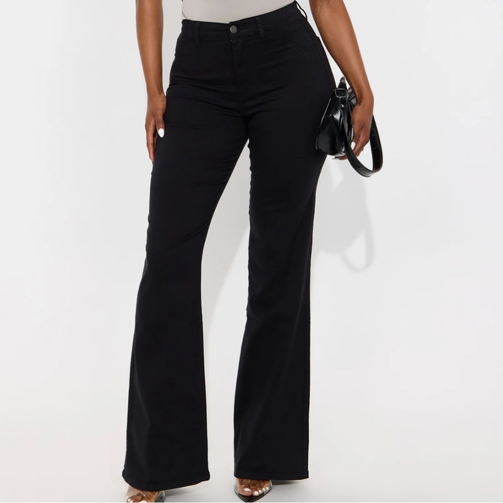Classic Color Trouser Flare Jeans - Black